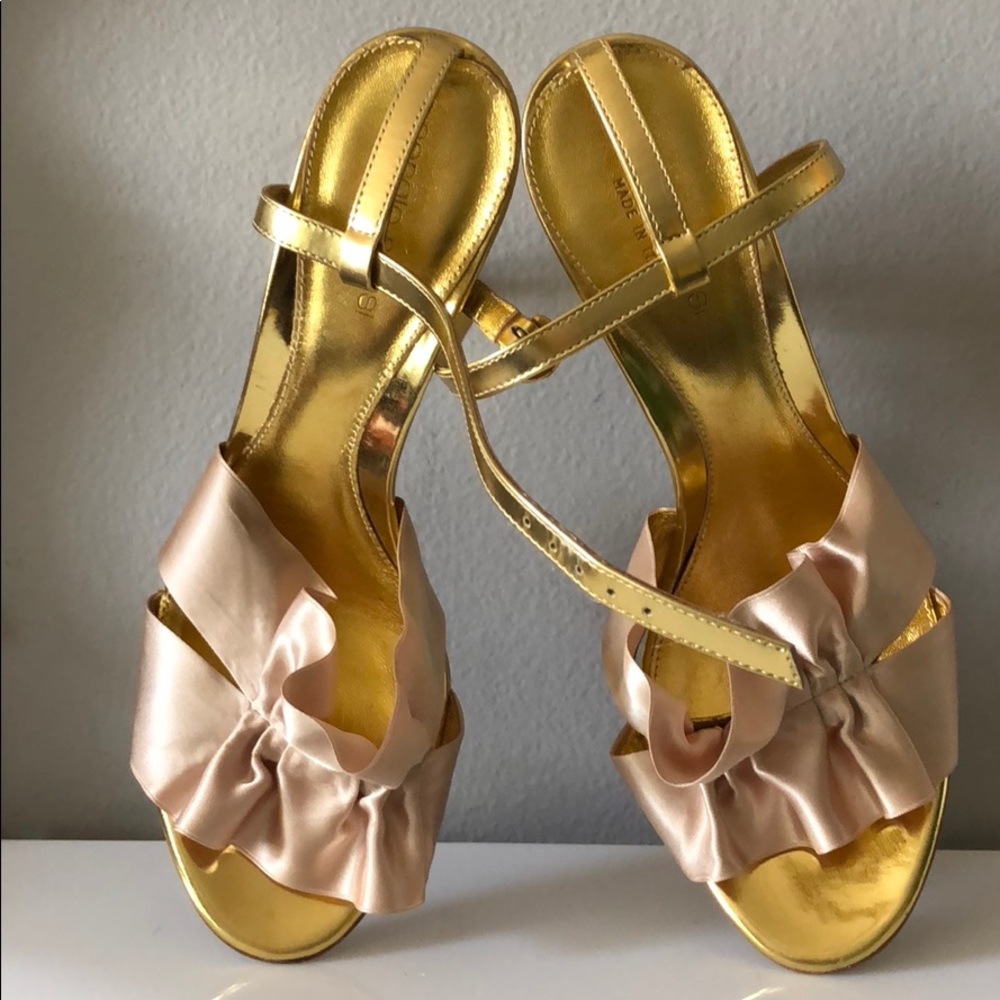 Sergio Rossi gold sandals